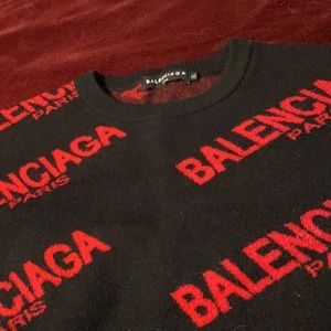 Balenciaga Paris black and red sweater